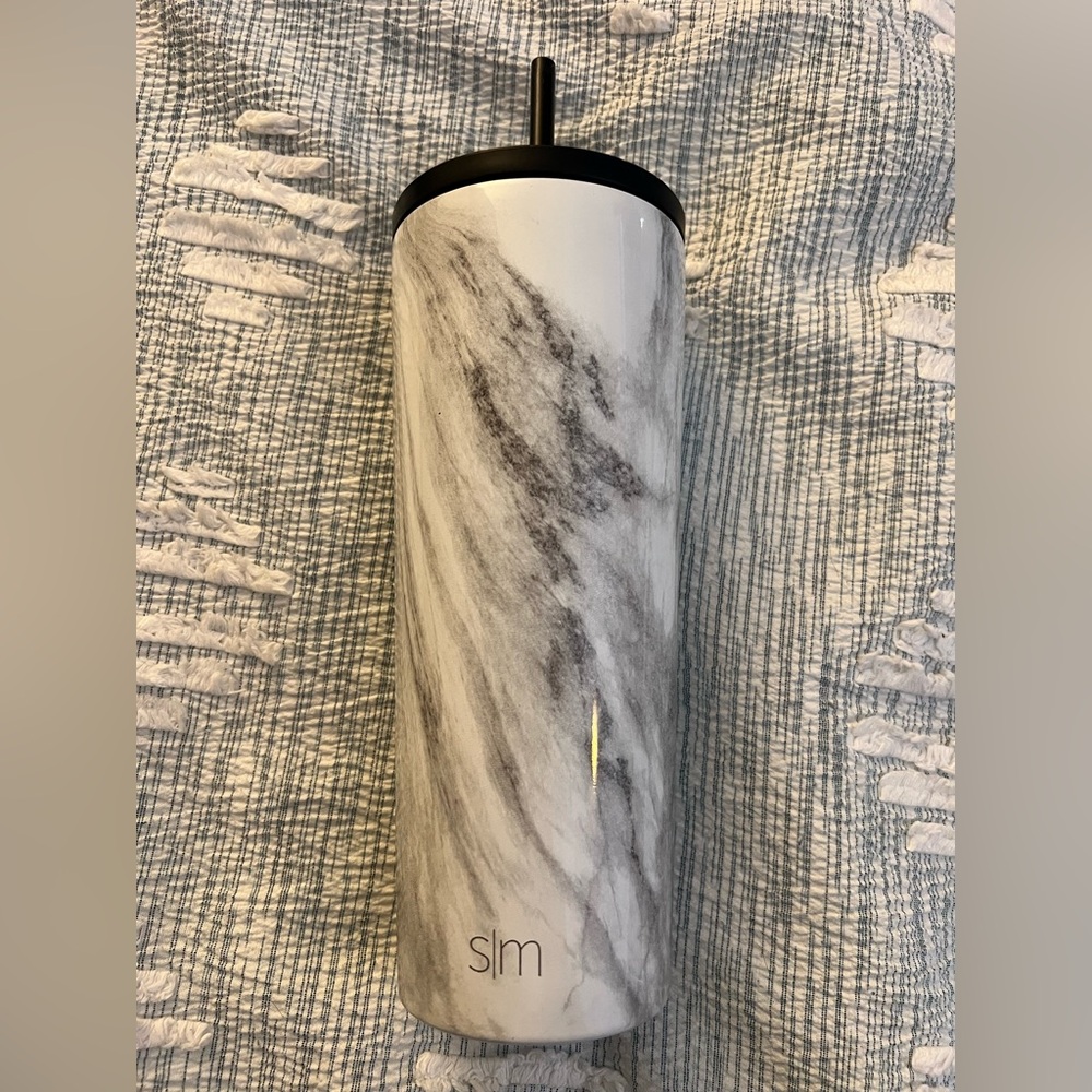Marble Insulated Tumbler - Black and White